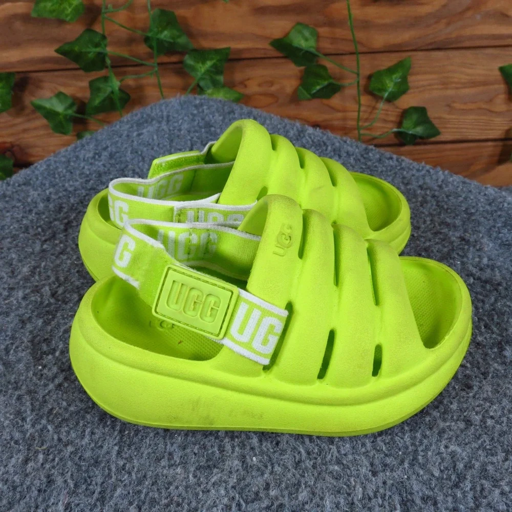 UGG Sport Yeah‎ EVA Girl Sandal Size T6 Summer Water Resistant Key Lime Green